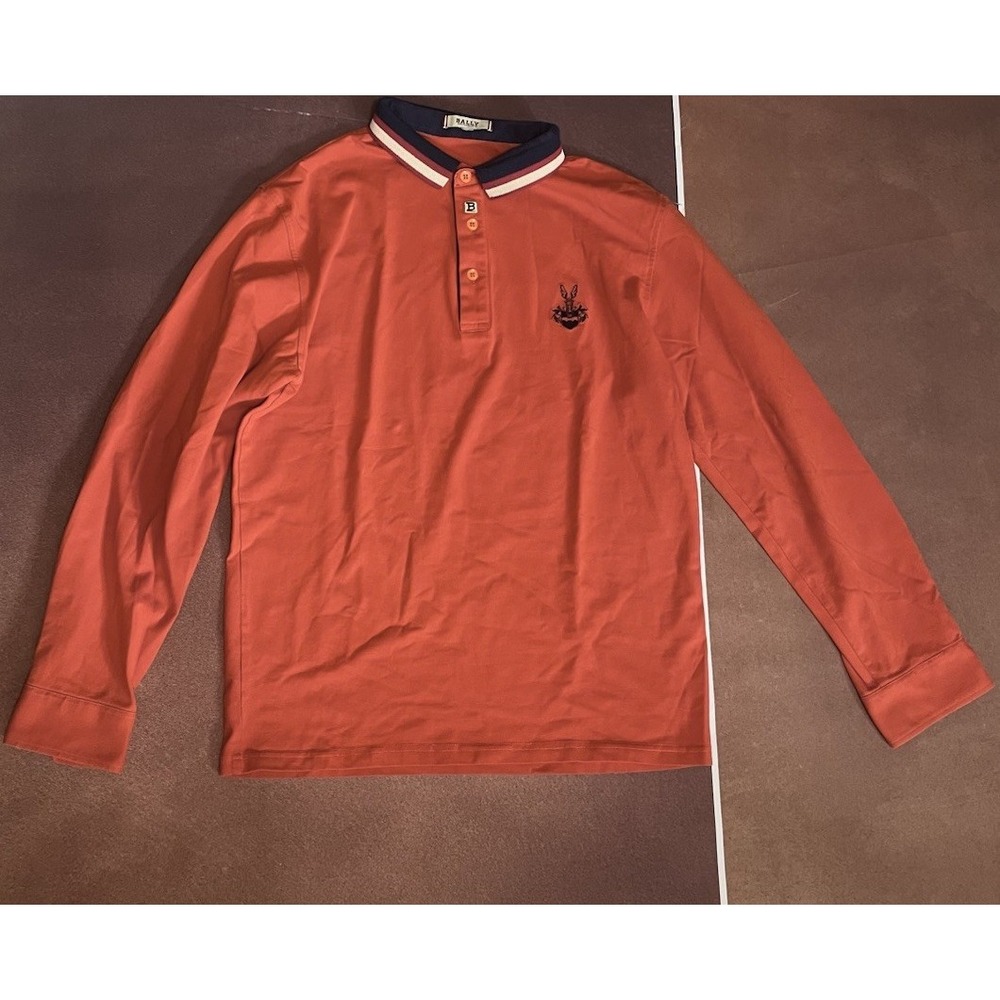 Bally Long Sleeve Polo Short Mans XS/S Golf Fall Preppy Quiet Luxury Casual